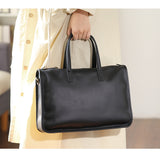 Black Leather Tote Handbag Medium Leather Tote Bag