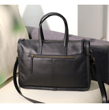 black leather tote with zipper Womens 