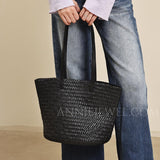 Woven Leather Tote Bag Madewell Woven Leather Tote Black Leather Woven Tote Bag Womens - Annie Jewel