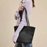 Woven Leather Tote Bag Madewell Woven Leather Tote Black Leather Woven Tote Bag Womens - Annie Jewel