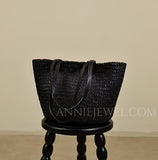 Woven Leather Tote Bag Madewell Woven Leather Tote Black Leather Woven Tote Bag Womens - Annie Jewel
