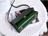 green Leather Satchel Crossbody Bag Ladies Satchel Small Leather Satchel