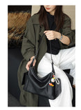 Black Leather Bag Hobo Black Leather Hobo Bags Shoulder Bag Womens - Annie Jewel