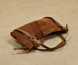 Brown Genuine Leather And Suede Tote Suede and leather tote Bag Womens - Annie Jewel