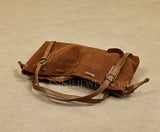 Brown Genuine Leather And Suede Tote Suede and leather tote Bag Womens - Annie Jewel