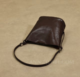 Brown Leather Bucket Bag Genuine Leather Bucket Shoulder Bag Womens