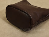 Brown Leather Bucket Bag Genuine Leather Bucket Shoulder Bag Womens