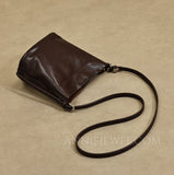 Brown Leather Bucket Bag Genuine Leather Bucket Shoulder Bag Womens