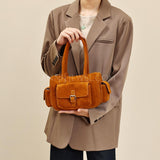 Suede Leather Hobo Bag Brown Leather Satchel Tote Suede Hobo Bag Shoulder Bag Womens 