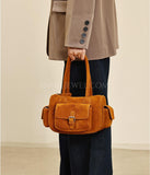 Suede Leather Hobo Bag Brown Leather Satchel Tote Suede Hobo Bag Shoulder Bag Womens 