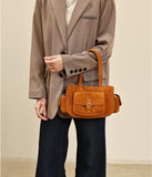 Suede Leather Hobo Bag Brown Leather Satchel Tote Suede Hobo Bag Shoulder Bag Womens 