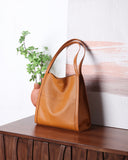 Brown Leather Shoulder Purse hobo tote bag womens