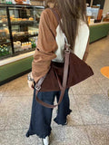 Soft Leather Slouchy Hobo Bag Brown Suede Hobo Slouchy Leather Hobo Bag