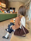 Soft Leather Slouchy Hobo Bag Brown Suede Hobo Slouchy Leather Hobo Bag