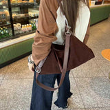 Soft Leather Slouchy Hobo Bag Brown Suede Hobo Slouchy Leather Hobo Bag