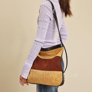 Brown Suede Leather Bag Leather Suede Hobo Bag Leather And Suede Shoulder Bag Women 