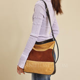 Brown Suede Leather Bag Leather Suede Hobo Bag Leather And Suede Shoulder Bag Women 