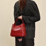 Burgundy Leather Shoulder Bag Cowhide Handbag Best Quality Leather Handbags Womens - Annie Jewel