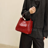 Burgundy Leather Shoulder Bag Cowhide Handbag Best Quality Leather Handbags Womens - Annie Jewel