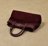 Genuine Leather Suede Tote Burgundy Leather Tote Bag Suede Leather Bag Womens - Annie Jewel