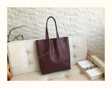 Burgundy Leather Tote Bag Leather Laptop Tote Bag Women's Real Leather Tote 