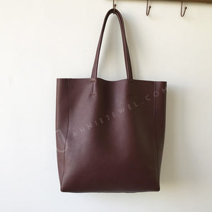 Burgundy Leather Tote Bag Tall Leather Tote Bag Leather Shopper Bag Womens 