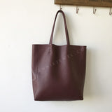 Burgundy Leather Tote Bag Tall Leather Tote Bag Leather Shopper Bag Womens 