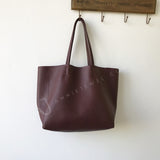 Burgundy Leather Tote Bag Tall Leather Tote Bag Leather Shopper Bag Womens 