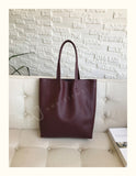 Burgundy Leather Tote Bag Tall Leather Tote Bag Leather Shopper Bag Womens 