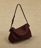 Burgundy Small Leather Hobo Bags Leather Over The Shoulder Purse Womens