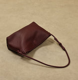 Burgundy Small Leather Hobo Bags Leather Over The Shoulder Purse Womens