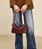 Burgundy Small Leather Hobo Bags Leather Over The Shoulder Purse Womens