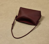 Burgundy Small Leather Hobo Bags Leather Over The Shoulder Purse Womens