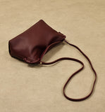 Burgundy Small Leather Hobo Bags Leather Over The Shoulder Purse Womens
