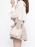 Small Cotton Canvas Bucket Bag Canvas Crossbody Bucket Bag 