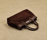 Chocolate Brown Leather Bag Suede Leather Bag Women's Best Quality Leather Handbags 