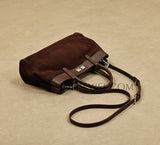 Chocolate Brown Leather Bag Suede Leather Bag Women's Best Quality Leather Handbags 