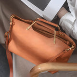 Small tan Leather Tote Cowhide Tote Bag With Leather Straps Womens 