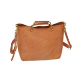 Small tan Leather Tote Cowhide Tote Bag With Leather Straps Womens 