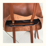 Women's Brown Leather Tote Bag Cowhide Tote Brown Leather Laptop Bag