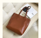 Women's Brown Leather Tote Bag Cowhide Tote Brown Leather Laptop Bag