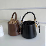 Women's Crossbody Bucket Bag Drawstring Leather Small Leather Bucket Bag Crossbody 