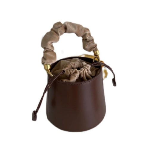 Women's Crossbody Bucket Bag Drawstring Leather Small Leather Bucket Bag Crossbody 