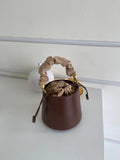 Women's Crossbody Bucket Bag Drawstring Leather Small Leather Bucket Bag Crossbody 