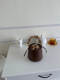 Women's Crossbody Bucket Bag Drawstring Leather Small Leather Bucket Bag Crossbody 