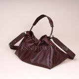 Women's Crossbody Bucket Bag Drawstring Soft Leather Leather Bucket Bag - Annie Jewel