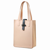 Full Grain Leather Tote Bag Vertical Leather Tote Bag Color Block Tote 