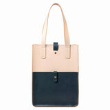 Full Grain Leather Tote Bag Vertical Leather Tote Bag Color Block Tote 