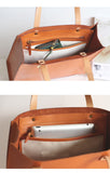 Full Grain Leather Tote Tan Genuine Leather Tote Structured Leather Tote Bag Womens - Annie Jewel
