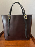 Women's chocolate brown tote bag Medium Tote Zip Top Leather Tote Bag 